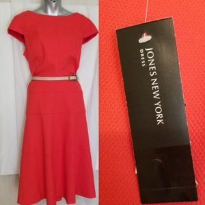 nes New York Dress  Cap Sleeve Belted Career Dress